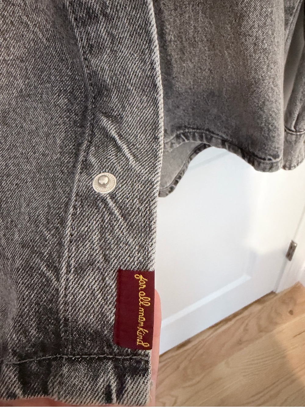 Men’s 7 For All Mankind Washed Gray Denim Jacket - Picture 3 of 4